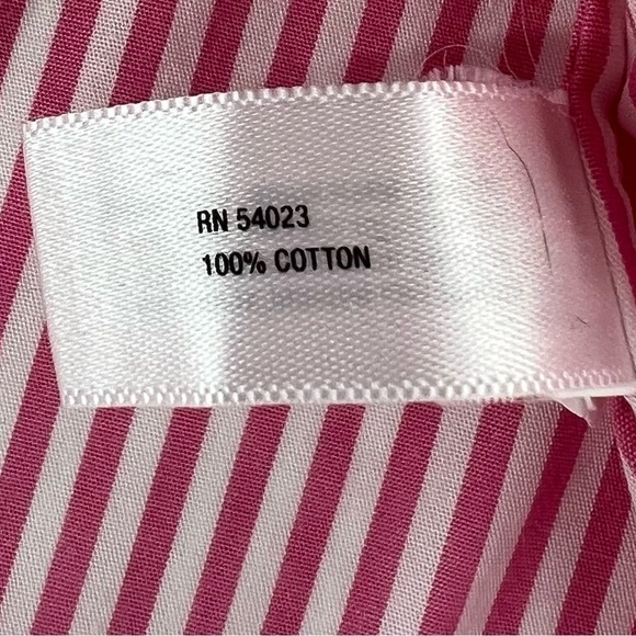 Gap Pink White Striped Ruffled Neck Long Sleeve Blouse Size Small Women's - Picture 5 of 6